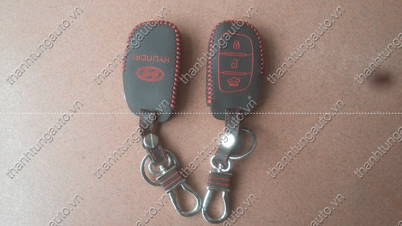 Bao da chìa khóa smartkey khâu tay cho xe Accent