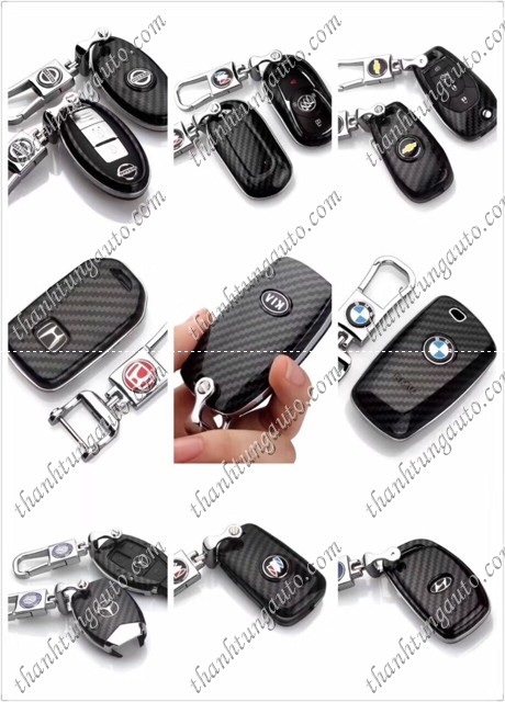 Ốp bảo vệ chìa khóa vân carbon cho các loại xe