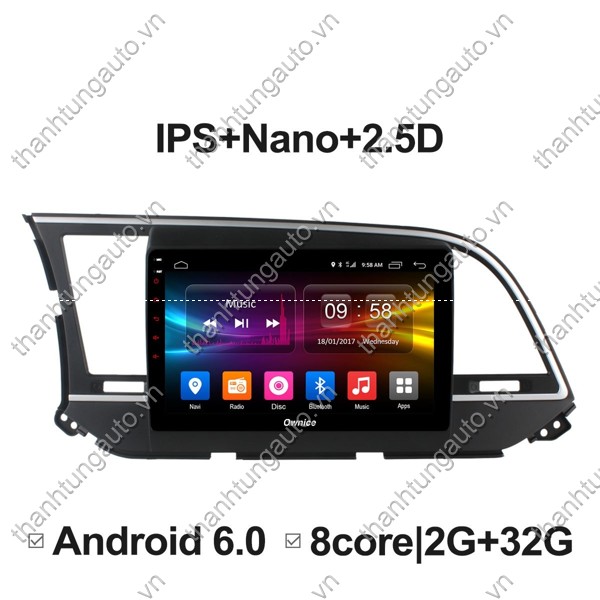 Màn hình android ownice cho xe Elantra 2016-2018