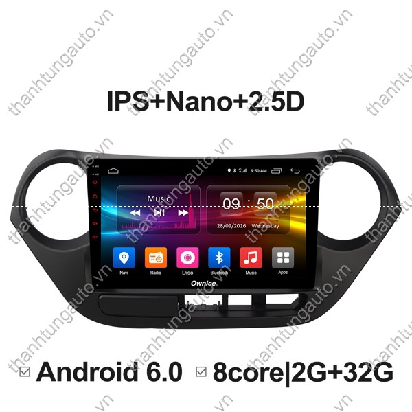 Màn hình android ownice theo xe i10 2014-2017