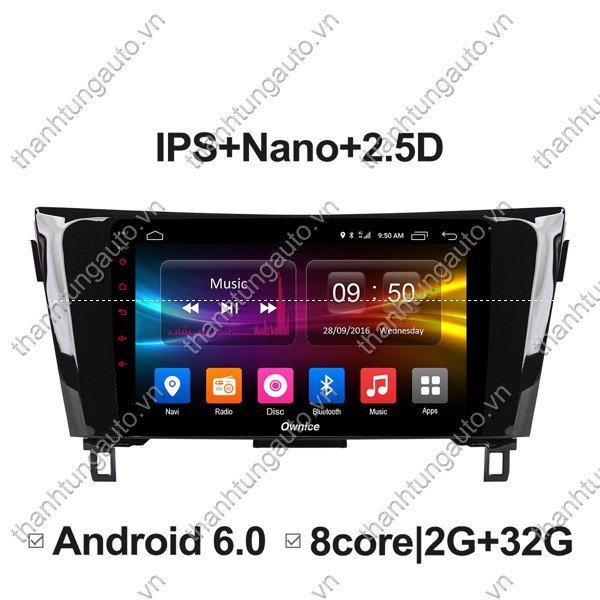 Màn hình android ownice cho xe X-Trail 2016-2018