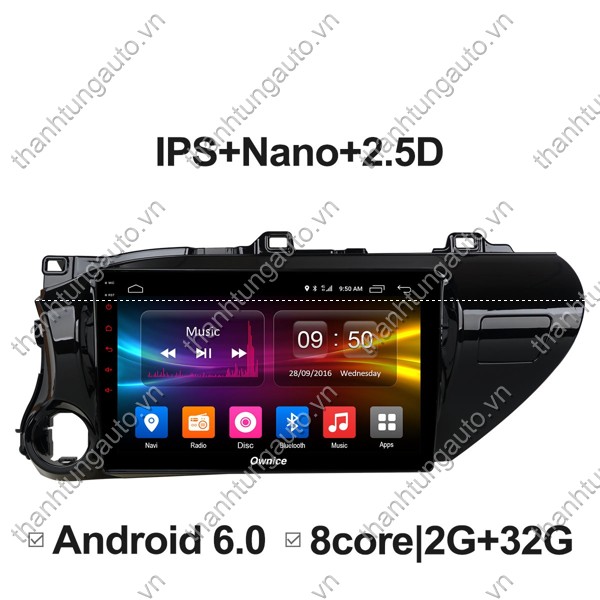 Màn hình android ownice cho xe Hilux 2018