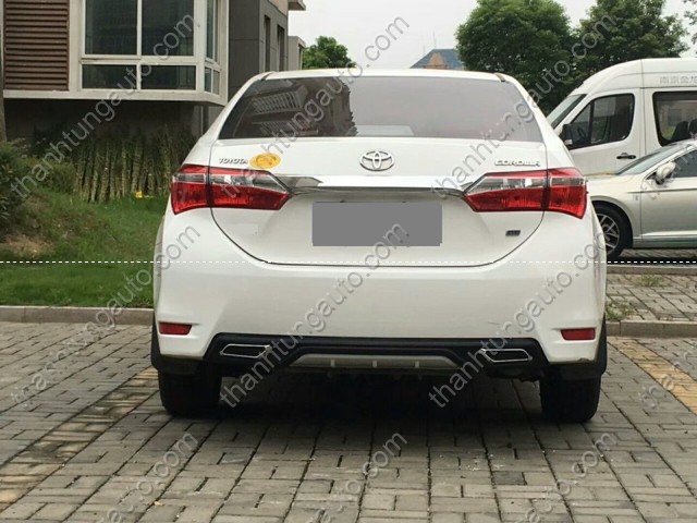 Lip sau chia 2 pô cho Corolla Altis 2014-2017 mẫu pô vuông