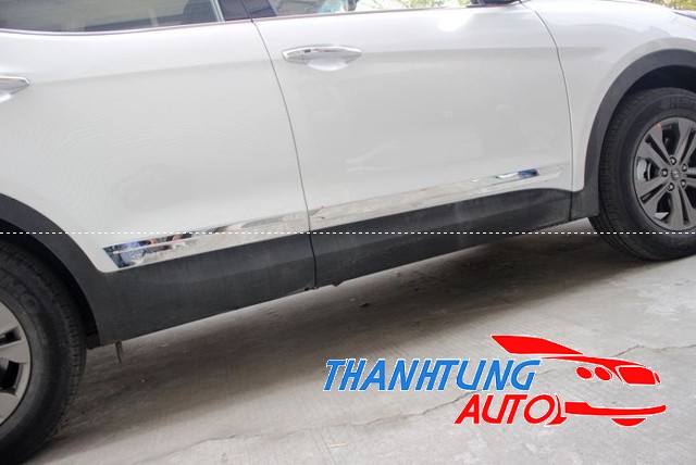 Nẹp sườn inox cho xe santafe 2013 - 2017