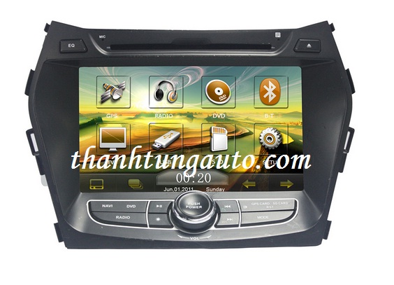 dvd liền màn hình chtechi cho huyndai santafe 2013 - 2016 GPS