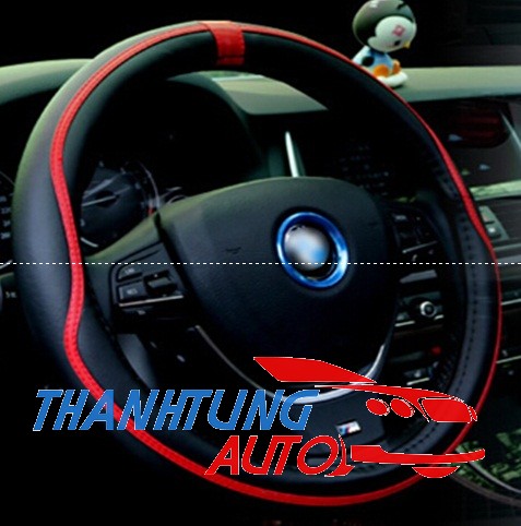 Bọc da vô lăng viền đỏ mẫu3