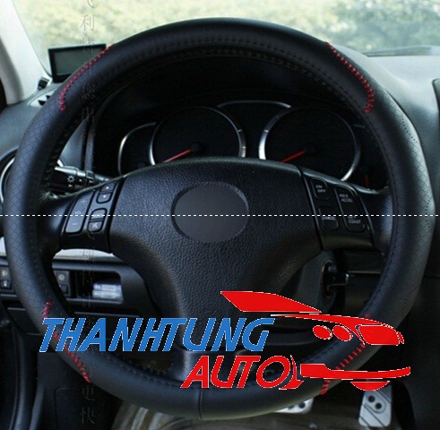 Bọc da vô lăng viền đỏ mẫu4