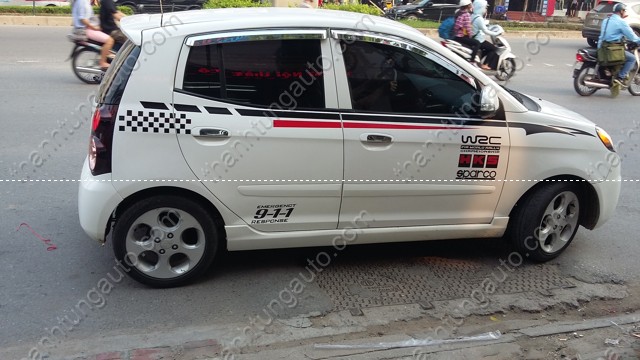 Dán tem độ cho xe Kia moning mẫu 2 tại thanhtungauto
