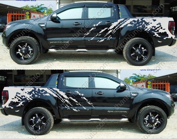 Dán tem trang trí cho xe bán tải Ford Ranger mẫu 4